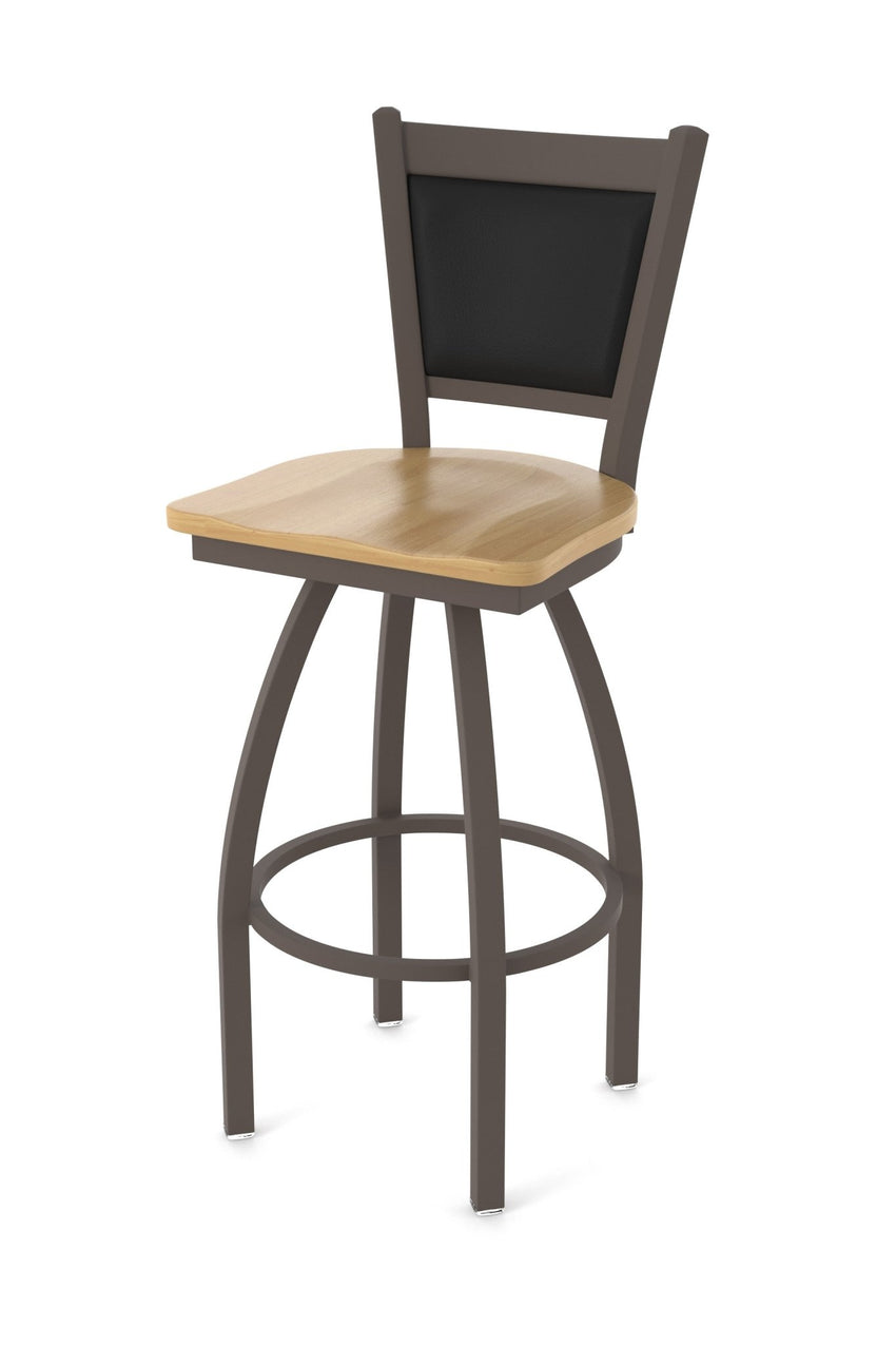 Holland Bar Stool 870 Hadleigh Swivel Counter Stool Wooden Seat 25"H (HBS - 840 - CS - WD - 25H) - SchoolOutlet