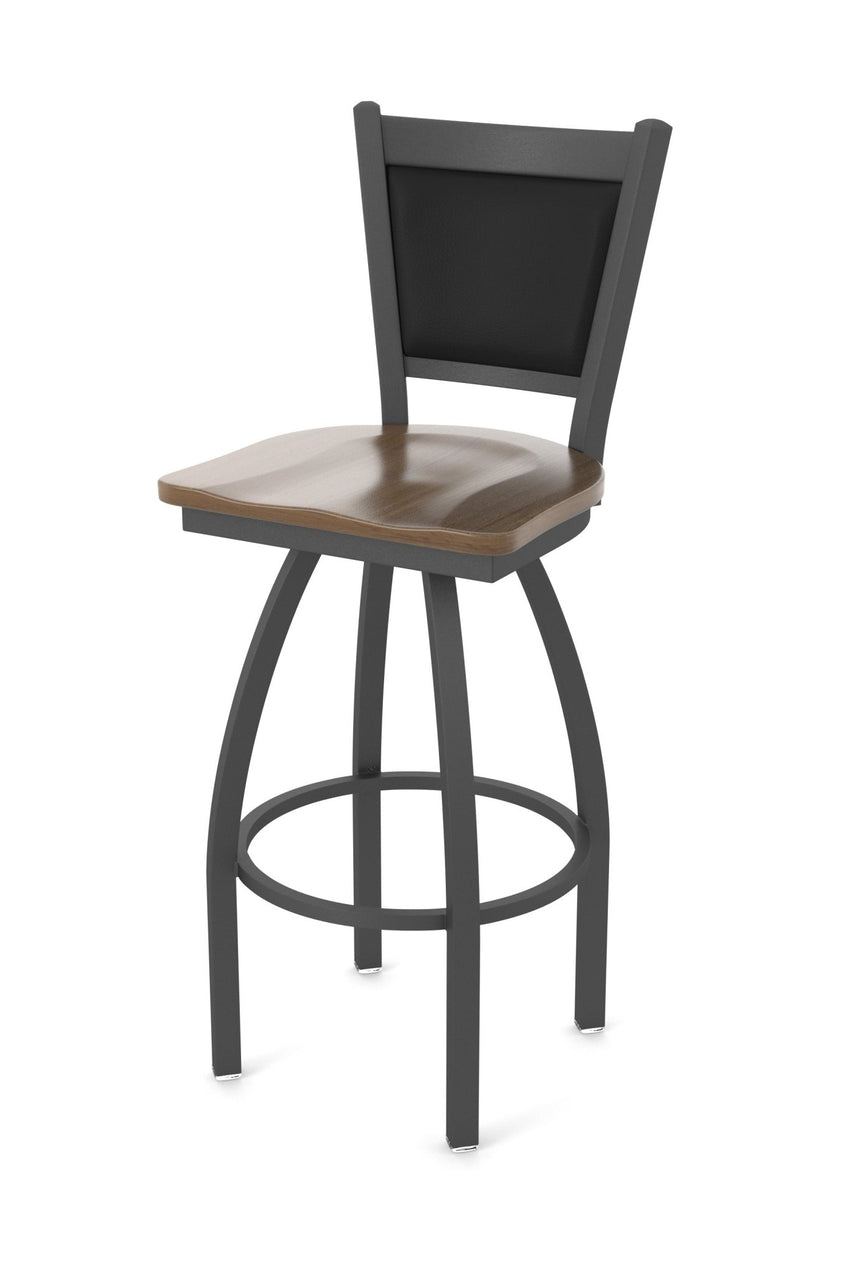 Holland Bar Stool 870 Hadleigh Swivel Counter Stool Wooden Seat 25"H (HBS - 840 - CS - WD - 25H) - SchoolOutlet