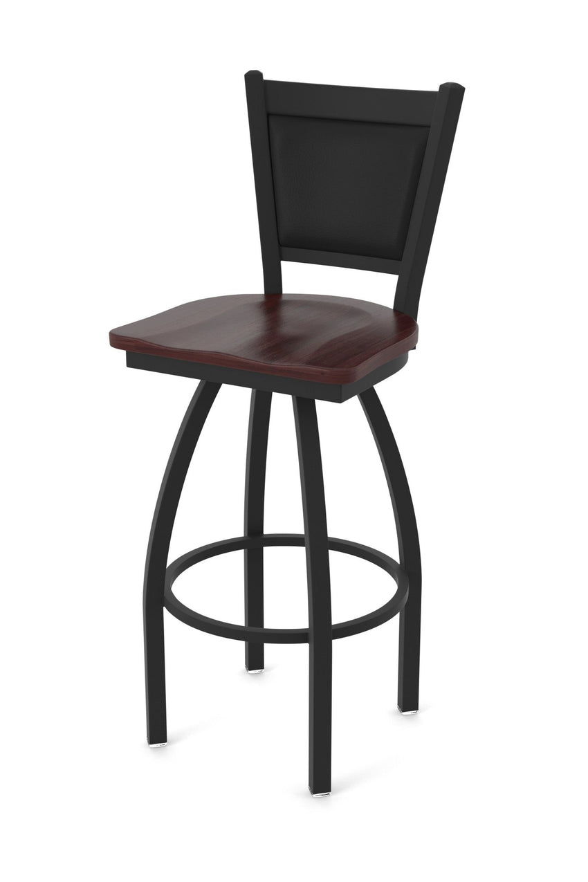 Holland Bar Stool 870 Hadleigh Swivel Bar Stool Wooden Seat 30"H (HBS - 840 - BS - WD - 30H) - SchoolOutlet