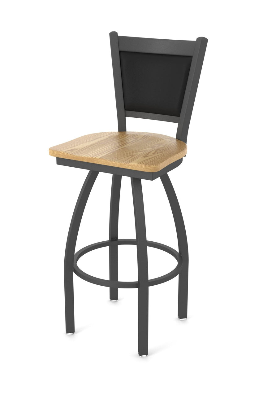 Holland Bar Stool 870 Hadleigh Swivel Bar Stool Wooden Seat 30"H (HBS - 840 - BS - WD - 30H) - SchoolOutlet