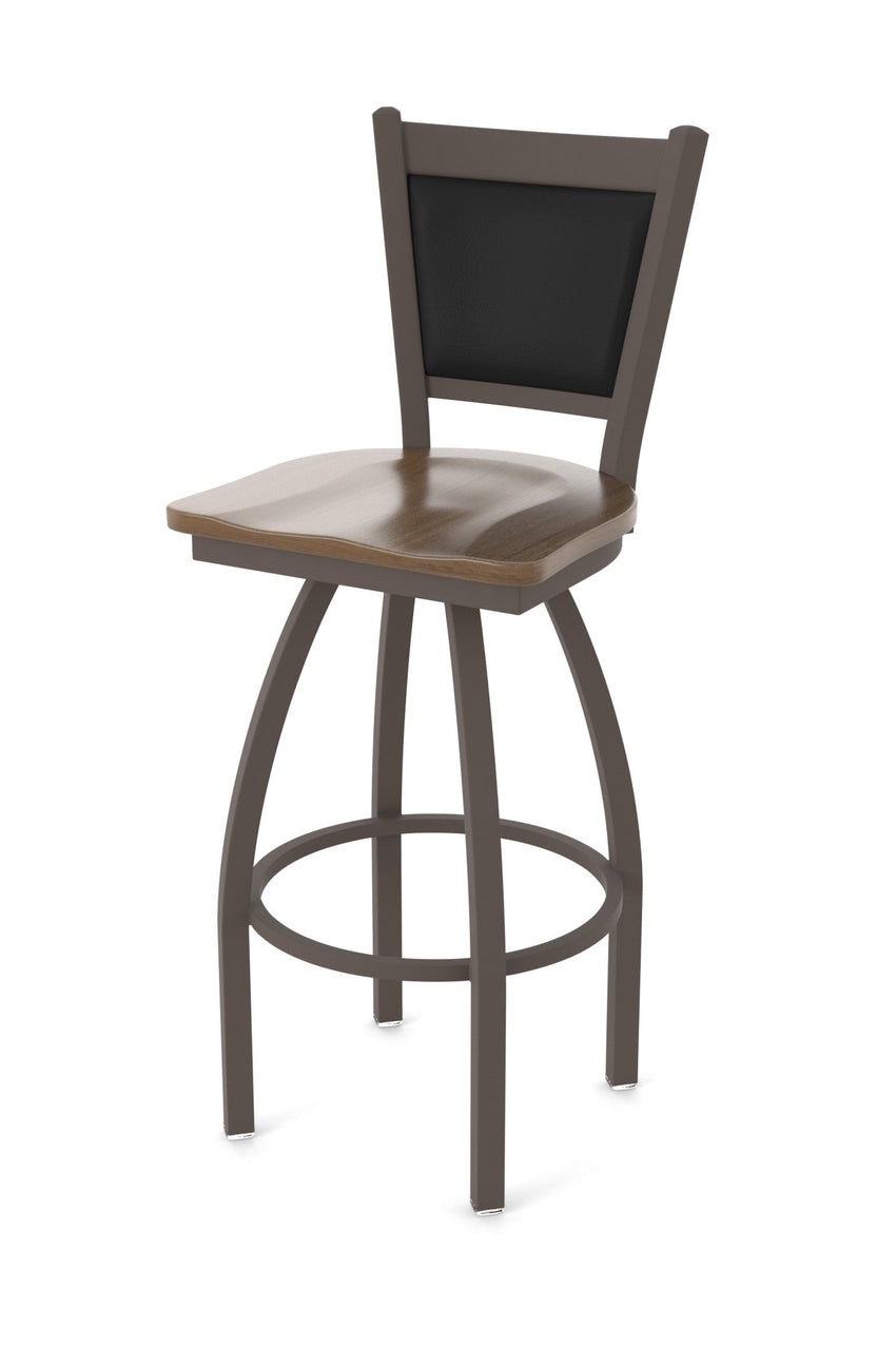Holland Bar Stool 870 Hadleigh Swivel Bar Stool Wooden Seat 36"H (HBS - 840 - BS - WD - 36H) - SchoolOutlet