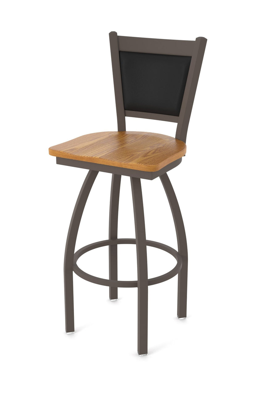 Holland Bar Stool 870 Hadleigh Swivel Bar Stool Wooden Seat 36"H (HBS - 840 - BS - WD - 36H) - SchoolOutlet