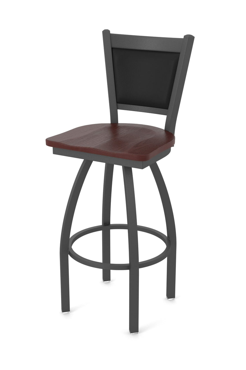 Holland Bar Stool 870 Hadleigh Swivel Bar Stool Wooden Seat 36"H (HBS - 840 - BS - WD - 36H) - SchoolOutlet