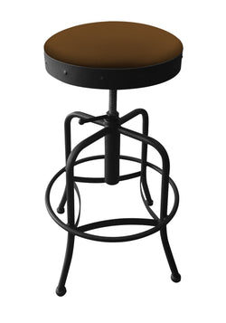 Holland Bar Stool 910 Industrial Adjustable Stool Upholstered Seat 24-30"H (HBS-910-BS-UP-24-30H)