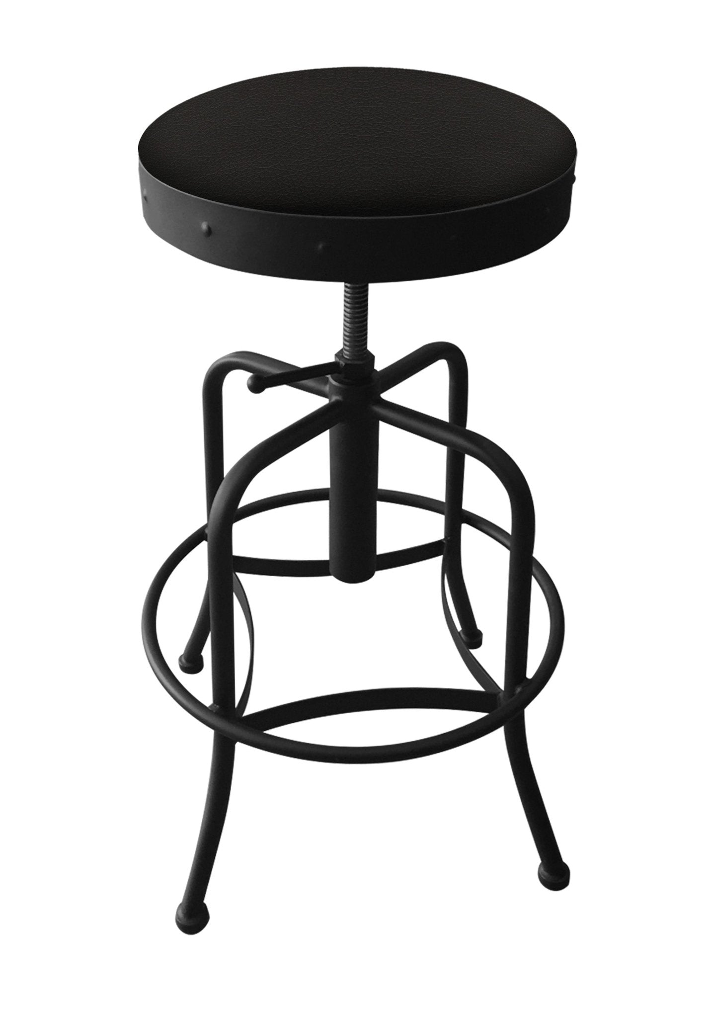 Holland Bar Stool 910 Industrial Adjustable Stool Upholstered Seat 24 - 30"H (HBS - 910 - BS - UP - 24 - 30H) - SchoolOutlet