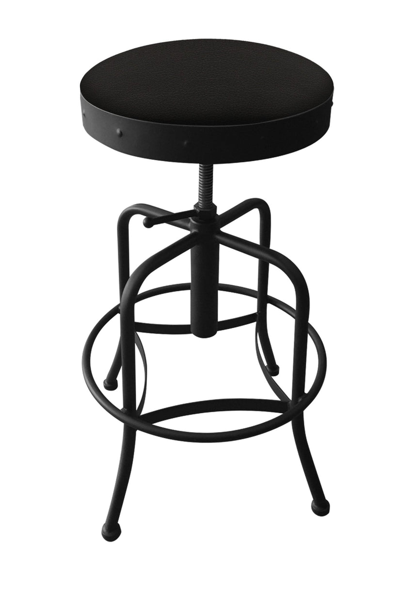 Holland Bar Stool 910 Industrial Adjustable Stool Upholstered Seat 24 - 30"H (HBS - 910 - BS - UP - 24 - 30H) - SchoolOutlet
