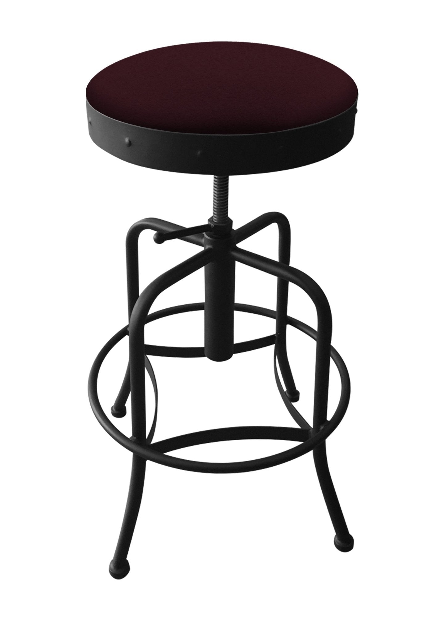 Holland Bar Stool 910 Industrial Adjustable Stool Upholstered Seat 24 - 30"H (HBS - 910 - BS - UP - 24 - 30H) - SchoolOutlet