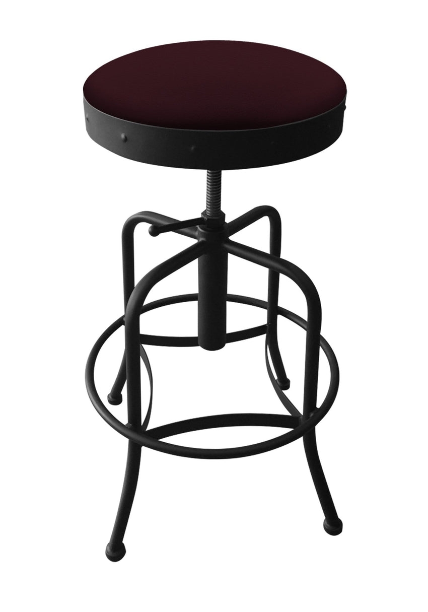 Holland Bar Stool 910 Industrial Adjustable Stool Upholstered Seat 24 - 30"H (HBS - 910 - BS - UP - 24 - 30H) - SchoolOutlet