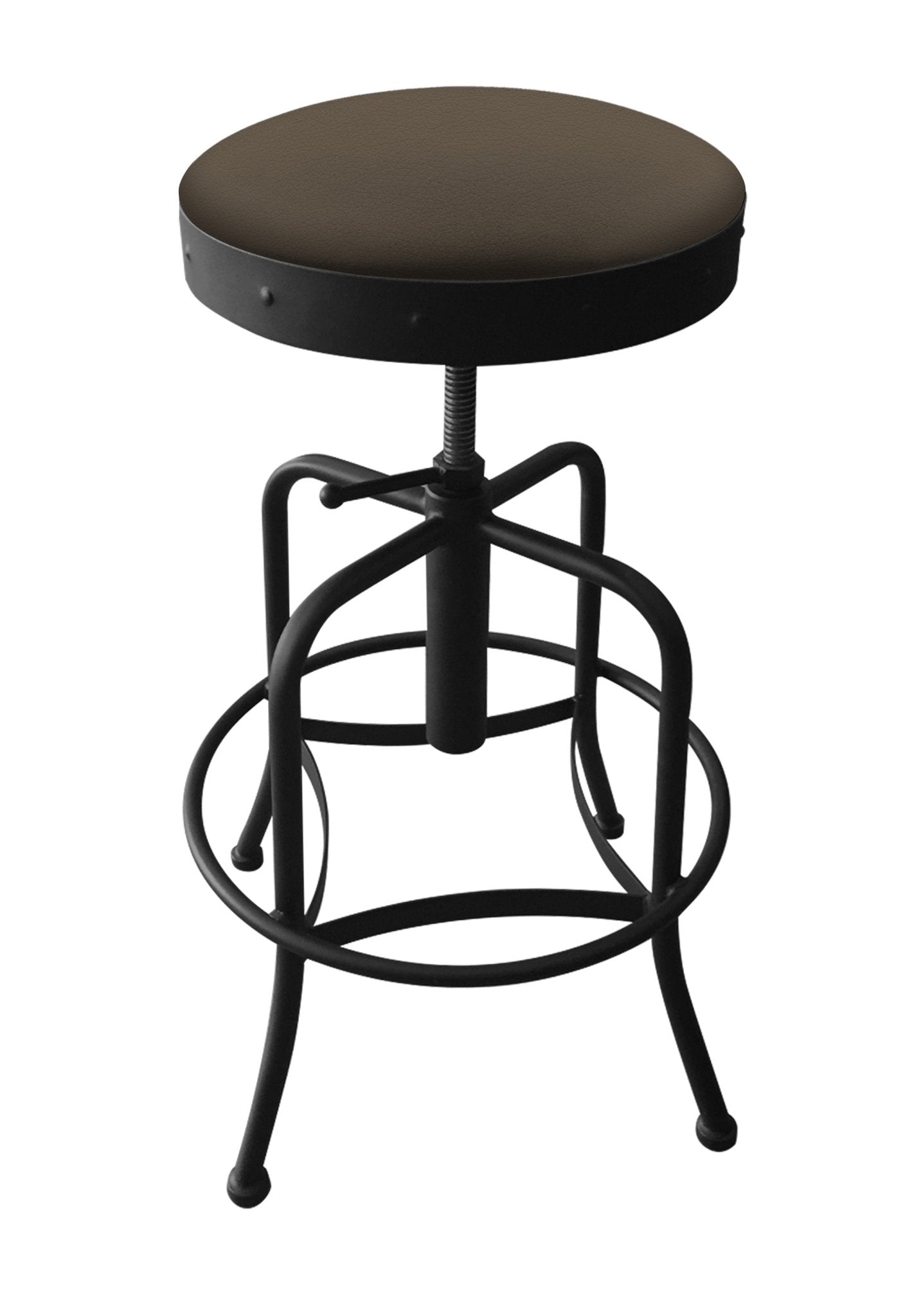 Holland Bar Stool 910 Industrial Adjustable Stool Upholstered Seat 24 - 30"H (HBS - 910 - BS - UP - 24 - 30H) - SchoolOutlet