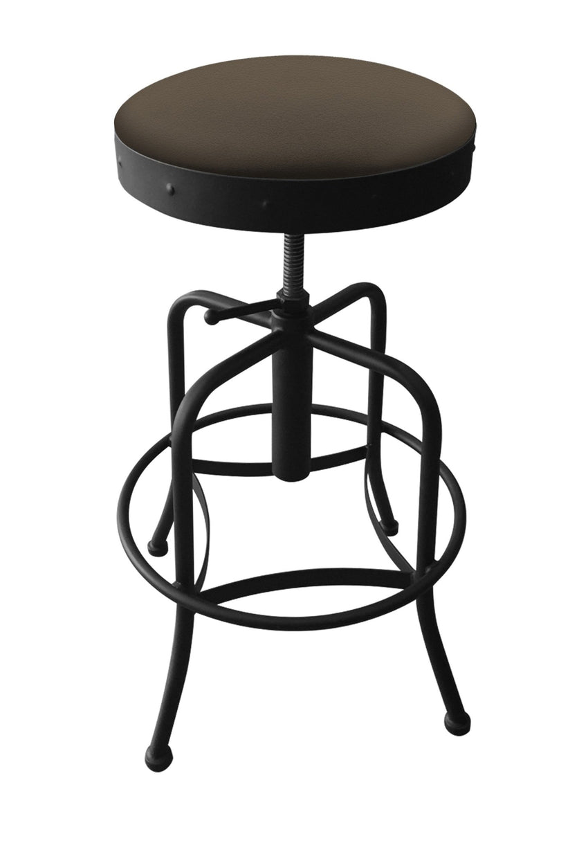 Holland Bar Stool 910 Industrial Adjustable Stool Upholstered Seat 24 - 30"H (HBS - 910 - BS - UP - 24 - 30H) - SchoolOutlet