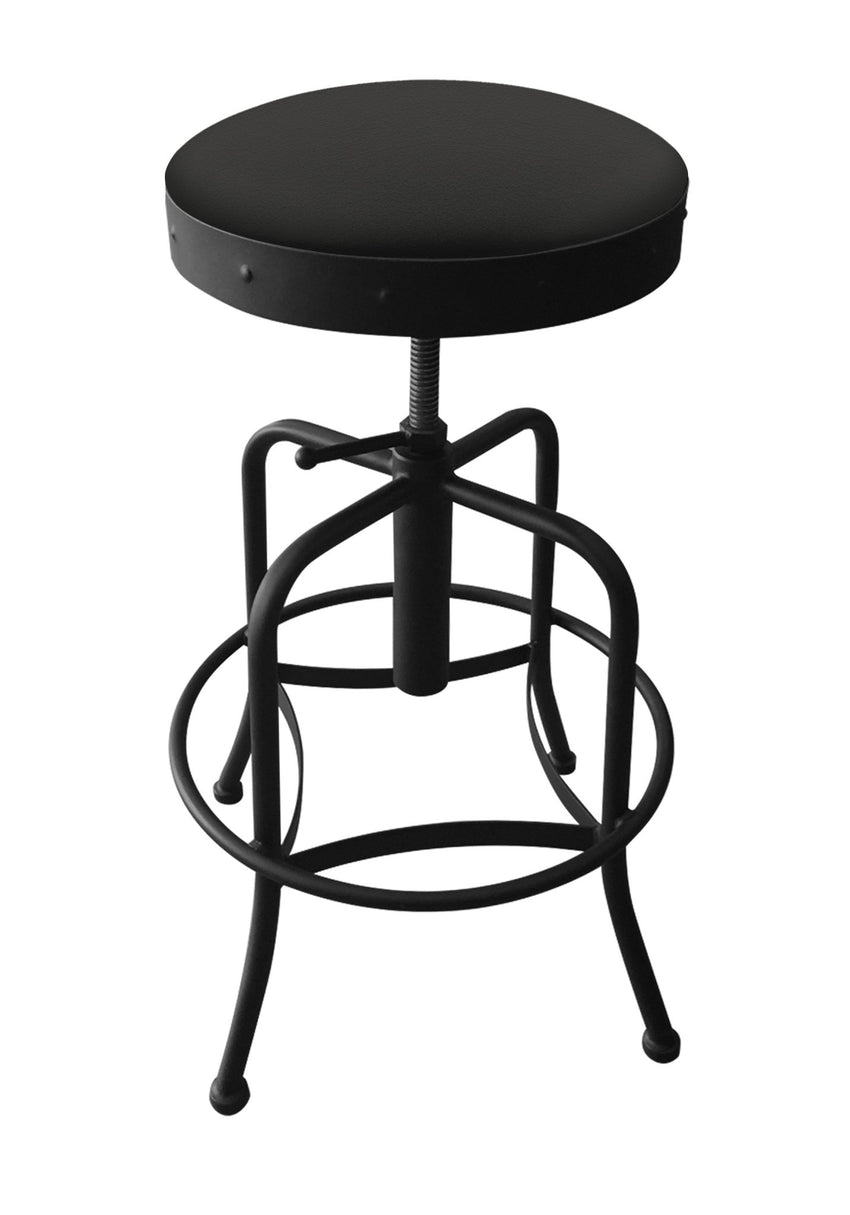 Holland Bar Stool 910 Industrial Adjustable Stool Upholstered Seat 24 - 30"H (HBS - 910 - BS - UP - 24 - 30H) - SchoolOutlet