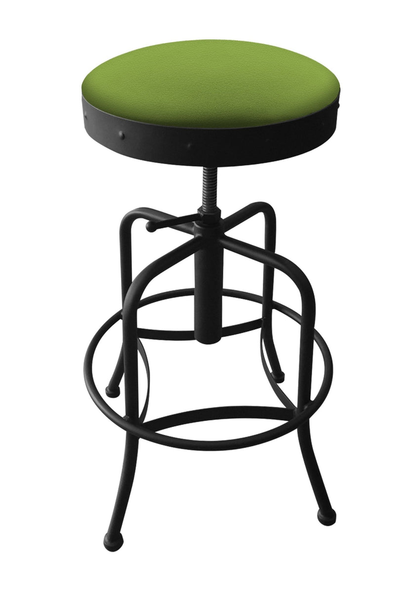 Holland Bar Stool 910 Industrial Adjustable Stool Upholstered Seat 24 - 30"H (HBS - 910 - BS - UP - 24 - 30H) - SchoolOutlet