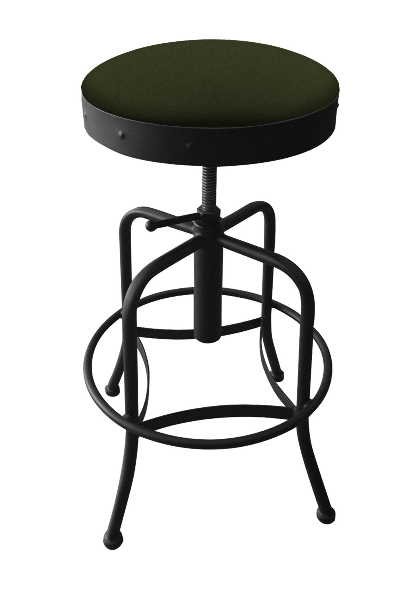 Holland Bar Stool 910 Industrial Adjustable Stool Upholstered Seat 24 - 30"H (HBS - 910 - BS - UP - 24 - 30H) - SchoolOutlet
