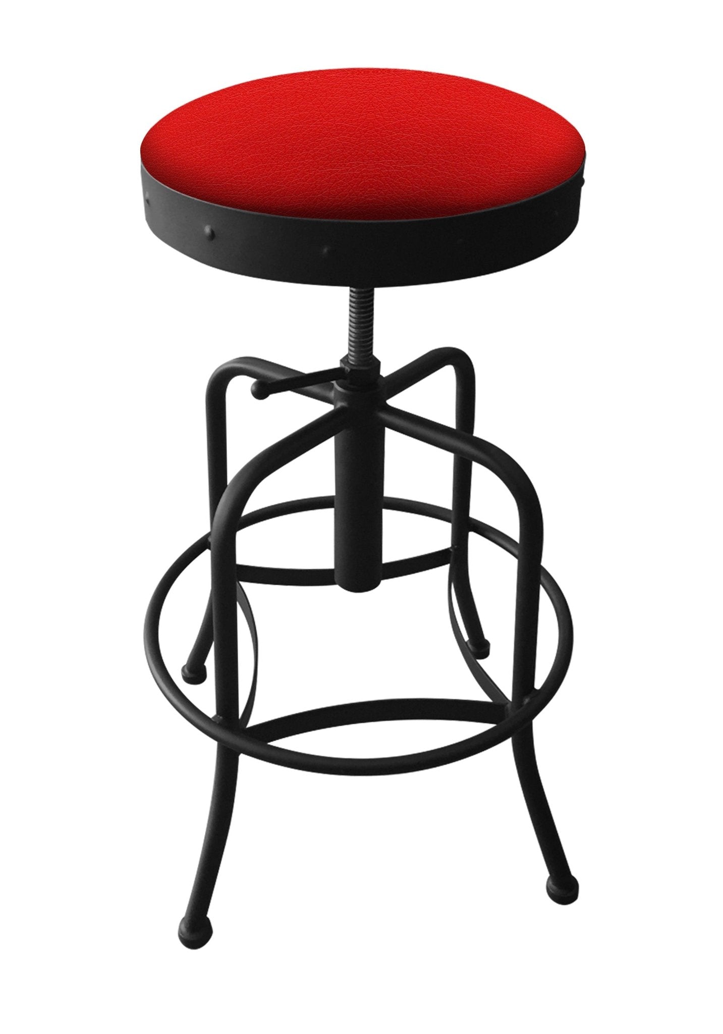 Holland Bar Stool 910 Industrial Adjustable Stool Upholstered Seat 24 - 30"H (HBS - 910 - BS - UP - 24 - 30H) - SchoolOutlet