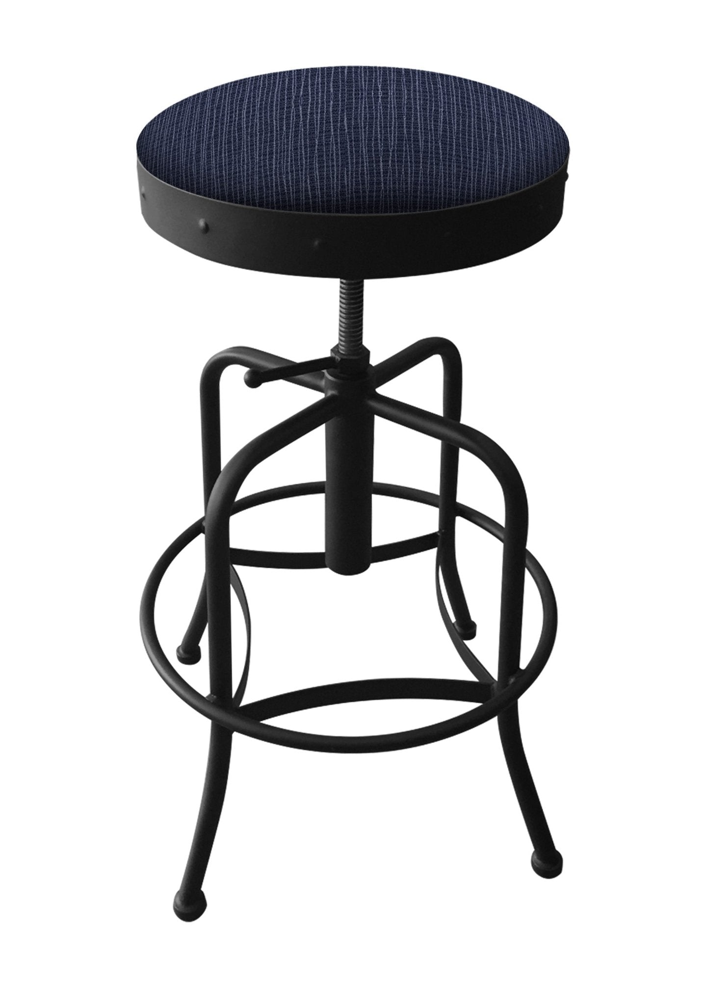 Holland Bar Stool 910 Industrial Adjustable Stool Upholstered Seat 24 - 30"H (HBS - 910 - BS - UP - 24 - 30H) - SchoolOutlet