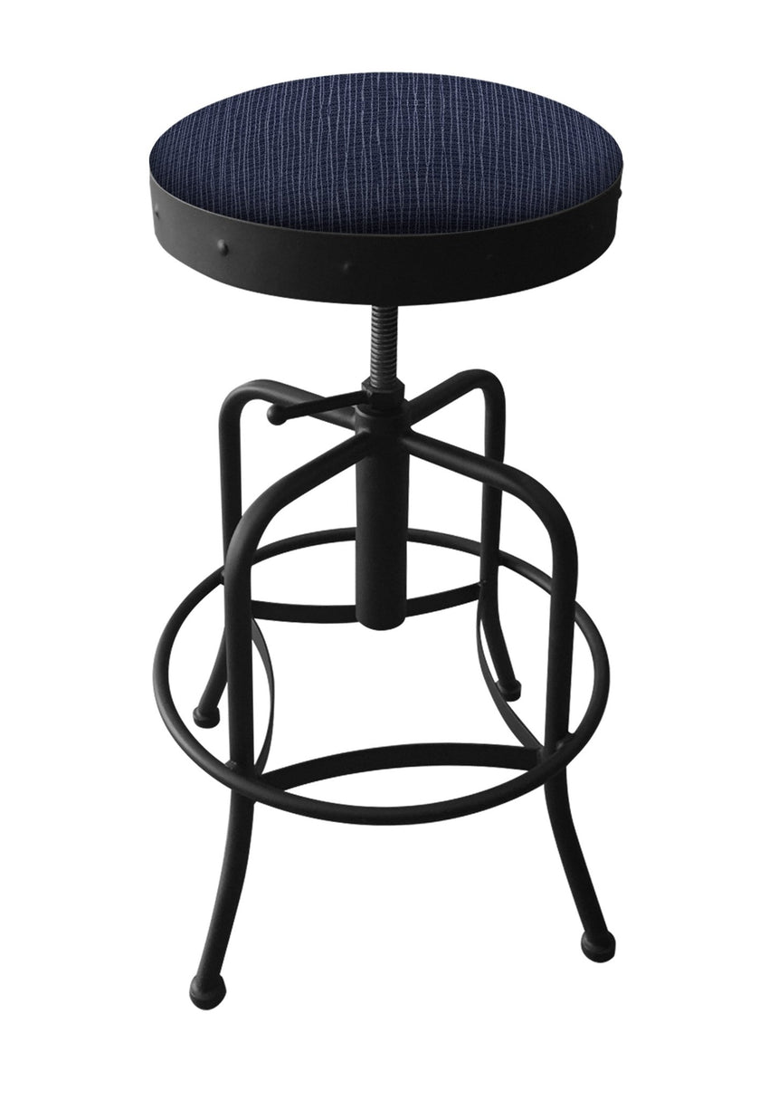 Holland Bar Stool 910 Industrial Adjustable Stool Upholstered Seat 24 - 30"H (HBS - 910 - BS - UP - 24 - 30H) - SchoolOutlet
