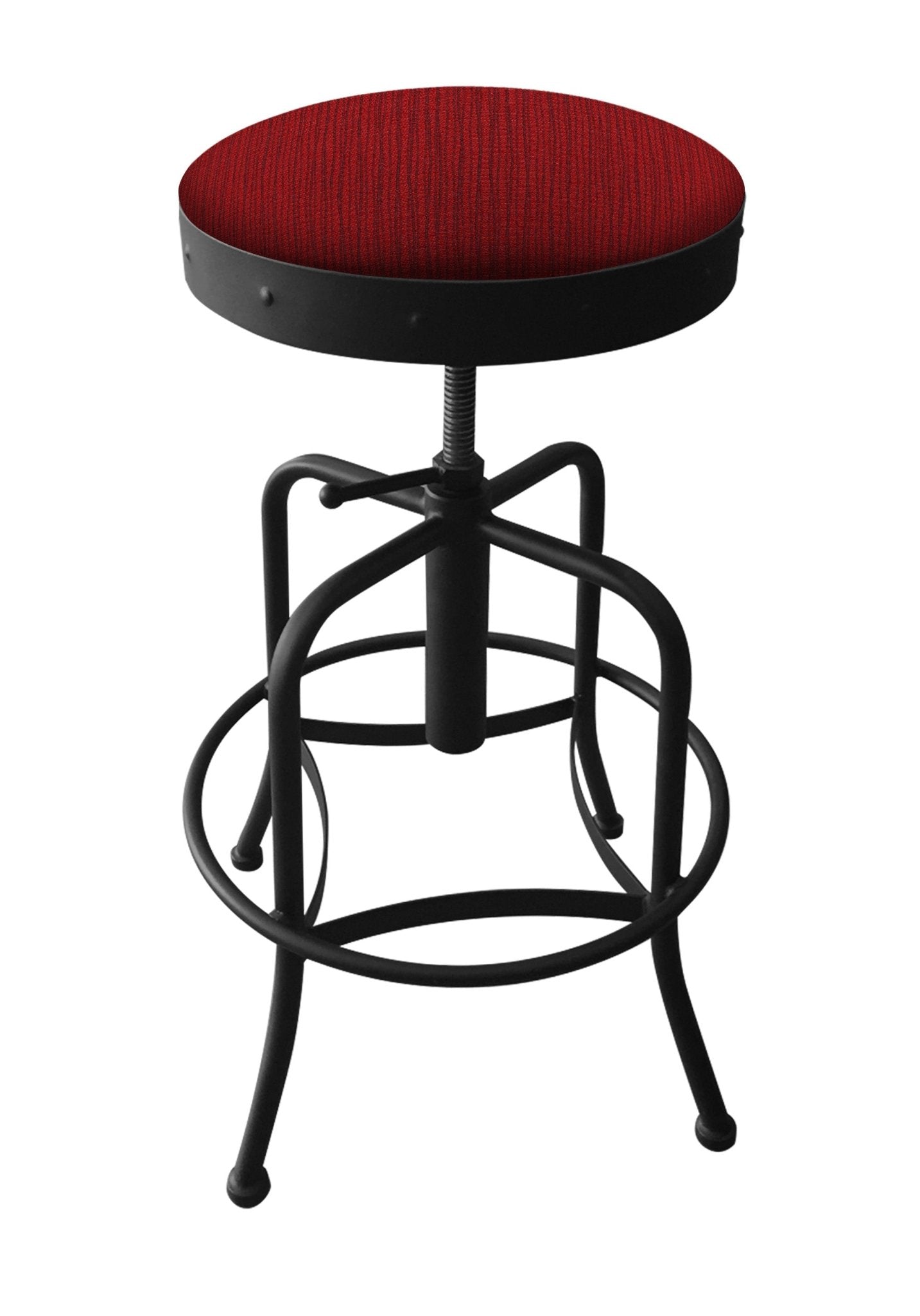 Holland Bar Stool 910 Industrial Adjustable Stool Upholstered Seat 24 - 30"H (HBS - 910 - BS - UP - 24 - 30H) - SchoolOutlet