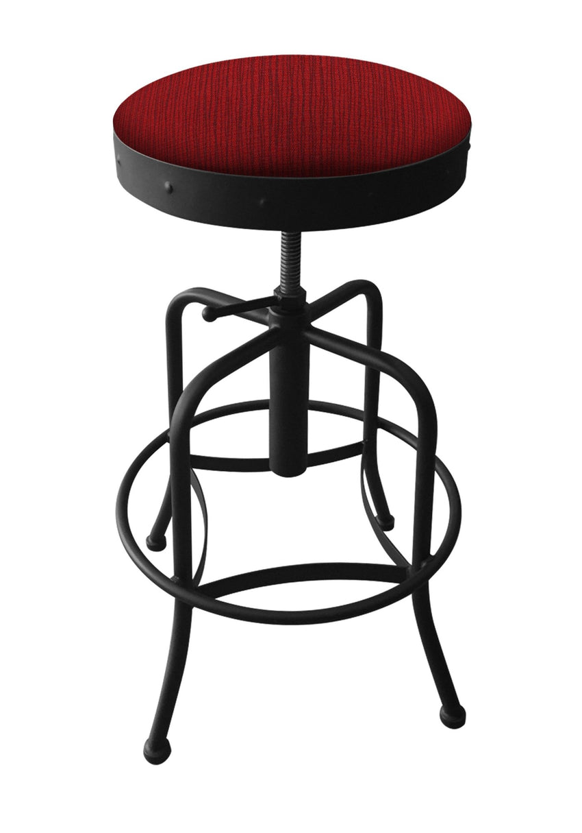 Holland Bar Stool 910 Industrial Adjustable Stool Upholstered Seat 24 - 30"H (HBS - 910 - BS - UP - 24 - 30H) - SchoolOutlet