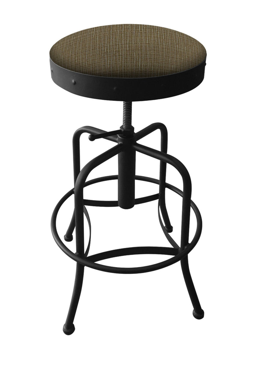 Holland Bar Stool 910 Industrial Adjustable Stool Upholstered Seat 24 - 30"H (HBS - 910 - BS - UP - 24 - 30H) - SchoolOutlet