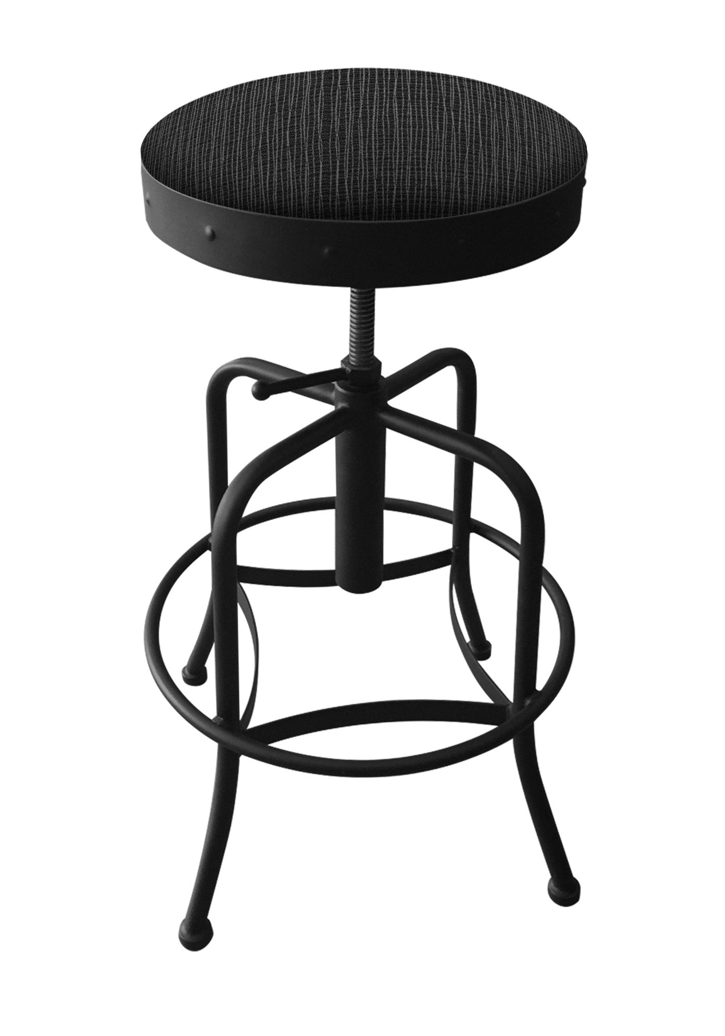 Holland Bar Stool 910 Industrial Adjustable Stool Upholstered Seat 24 - 30"H (HBS - 910 - BS - UP - 24 - 30H) - SchoolOutlet