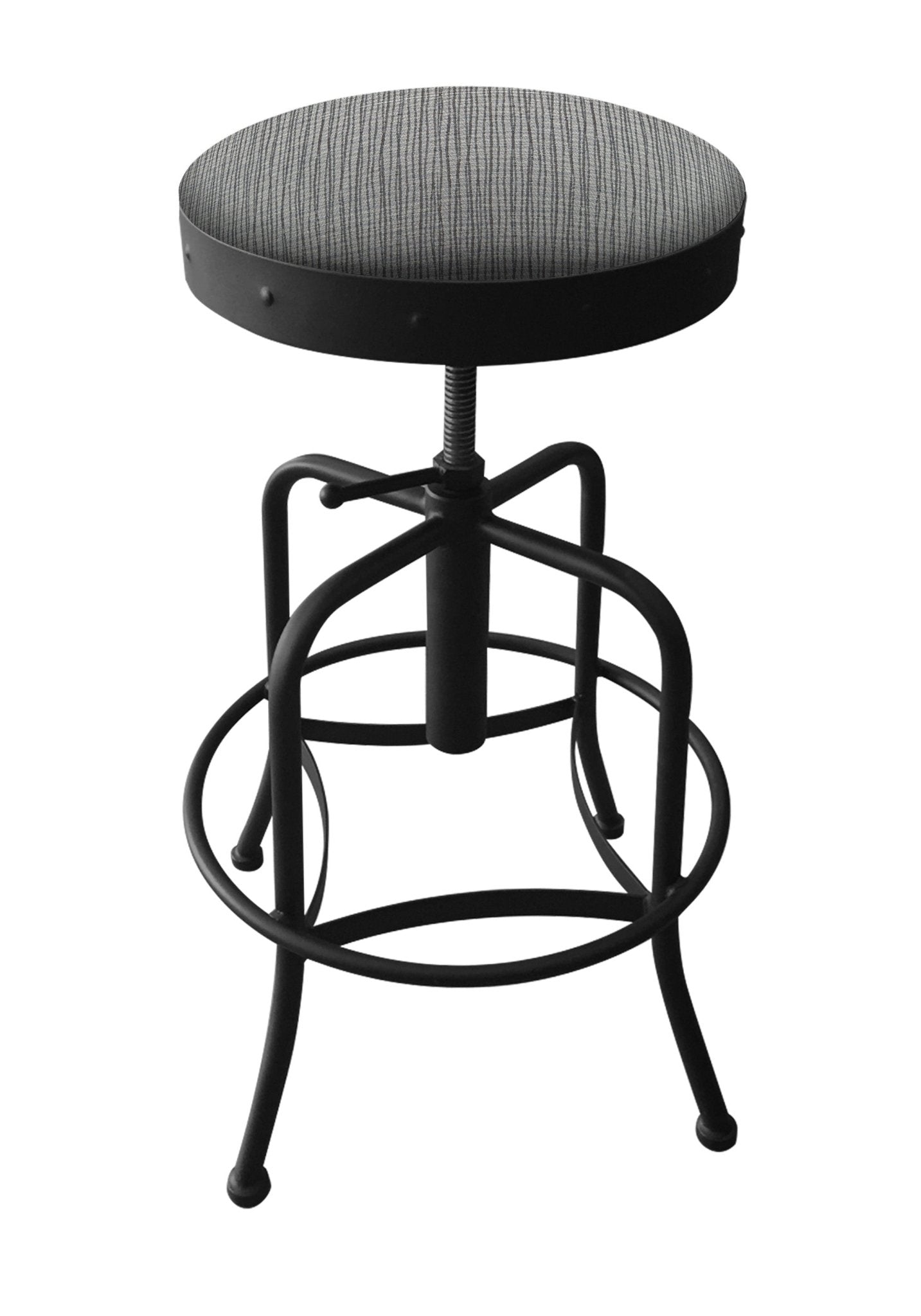 Holland Bar Stool 910 Industrial Adjustable Stool Upholstered Seat 24 - 30"H (HBS - 910 - BS - UP - 24 - 30H) - SchoolOutlet