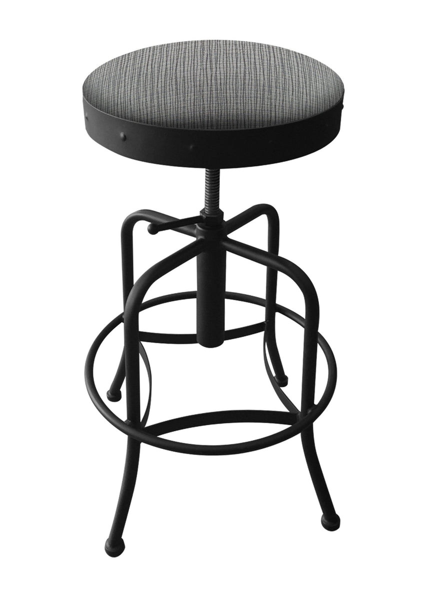 Holland Bar Stool 910 Industrial Adjustable Stool Upholstered Seat 24 - 30"H (HBS - 910 - BS - UP - 24 - 30H) - SchoolOutlet