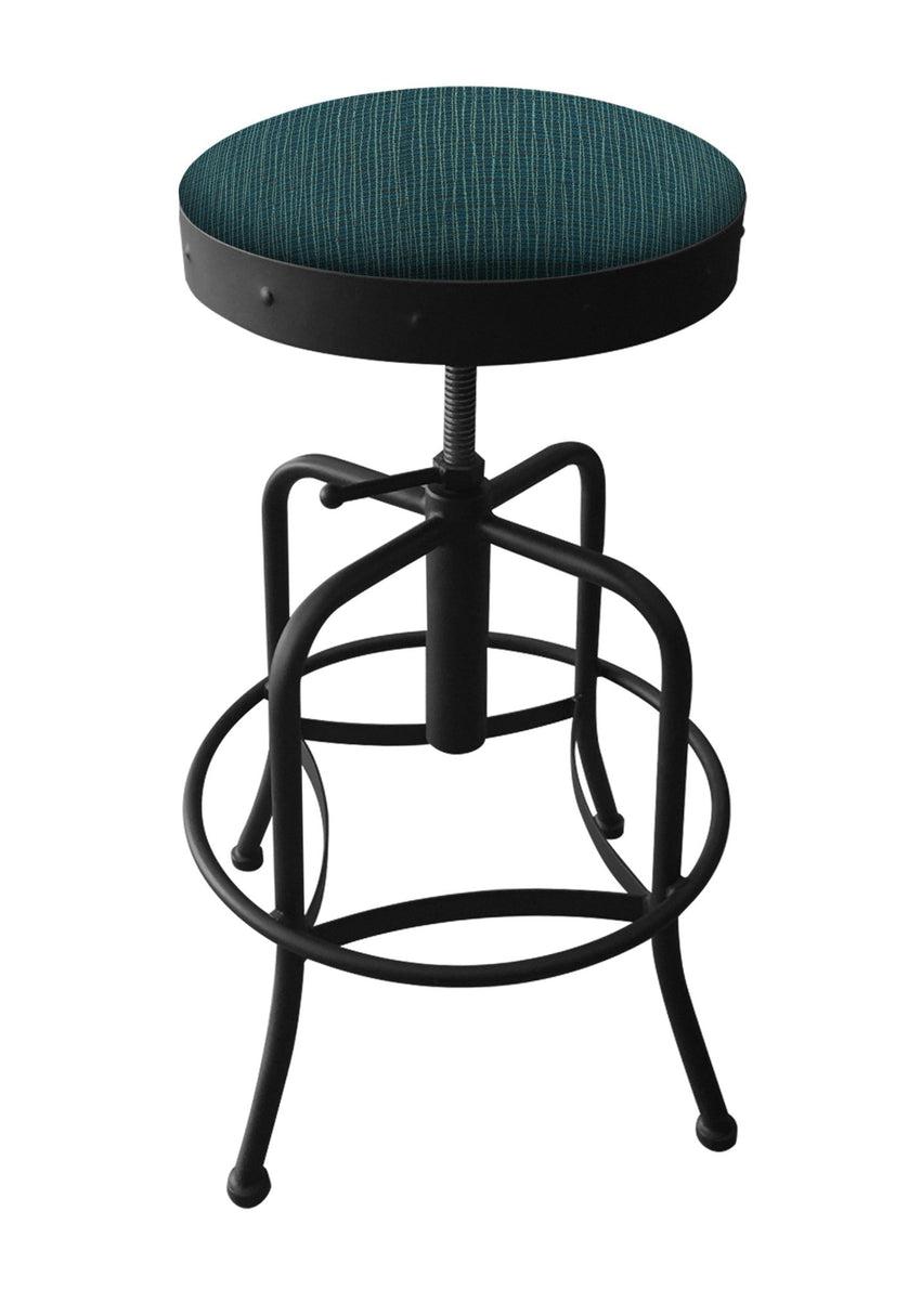 Holland Bar Stool 910 Industrial Adjustable Stool Upholstered Seat 24 - 30"H (HBS - 910 - BS - UP - 24 - 30H) - SchoolOutlet
