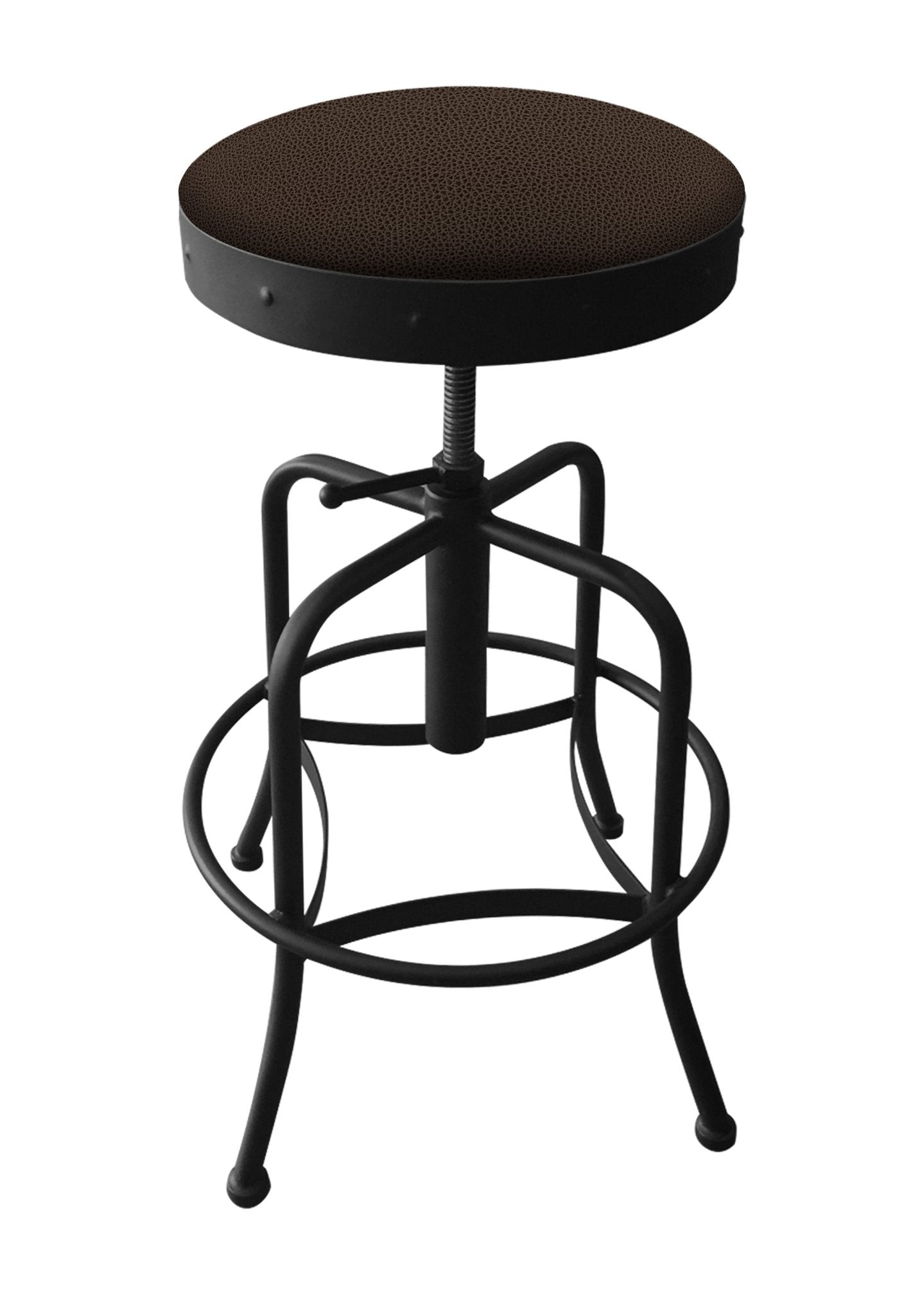 Holland Bar Stool 910 Industrial Adjustable Stool Upholstered Seat 24 - 30"H (HBS - 910 - BS - UP - 24 - 30H) - SchoolOutlet