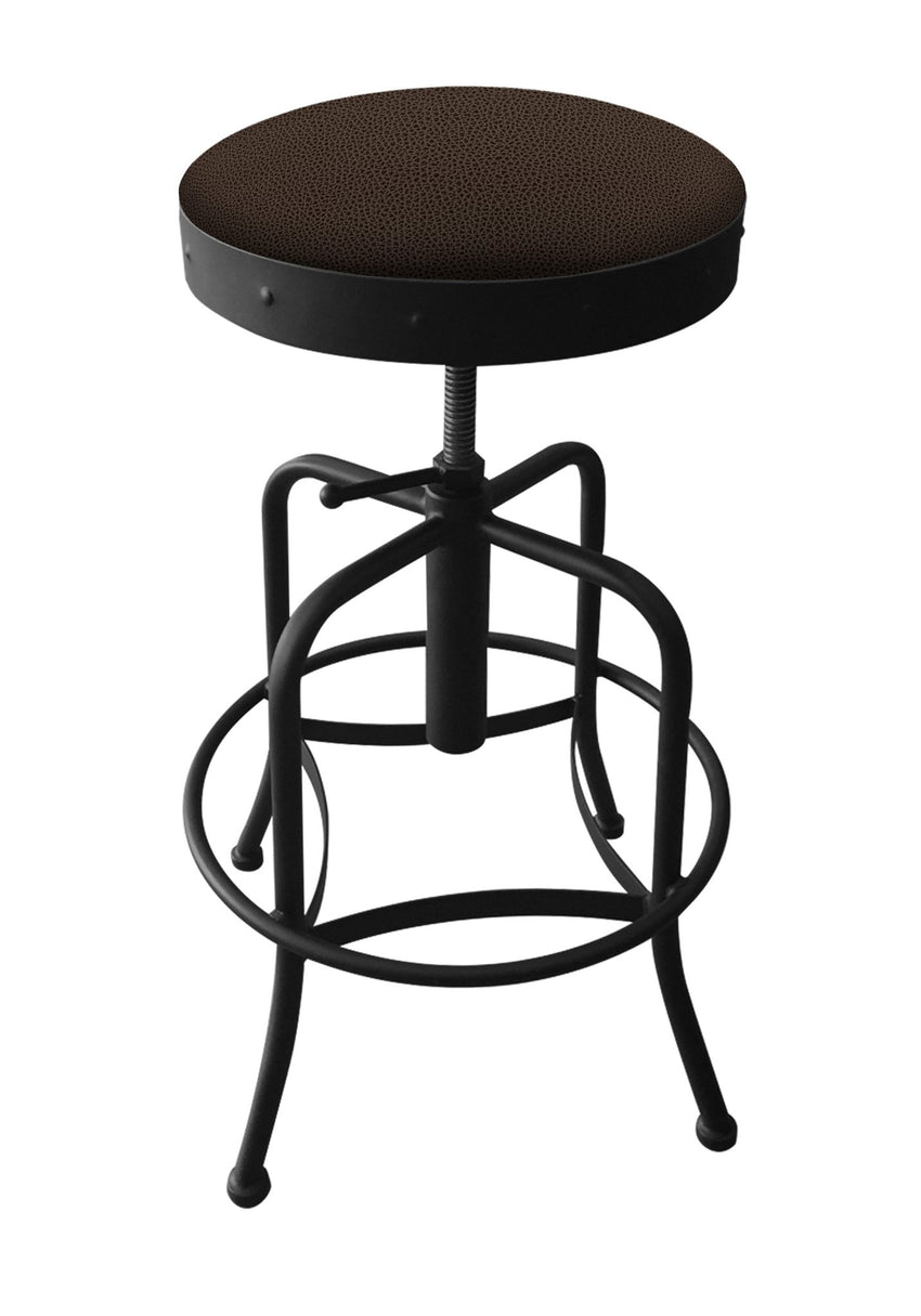 Holland Bar Stool 910 Industrial Adjustable Stool Upholstered Seat 24 - 30"H (HBS - 910 - BS - UP - 24 - 30H) - SchoolOutlet