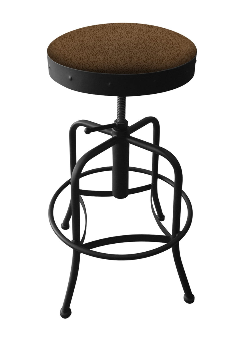 Holland Bar Stool 910 Industrial Adjustable Stool Upholstered Seat 24 - 30"H (HBS - 910 - BS - UP - 24 - 30H) - SchoolOutlet