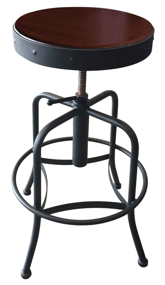 Holland Bar Stool 910 Industrial Adjustable Stool Upholstered Seat 24 - 30"H (HBS - 910 - BS - UP - 24 - 30H) - SchoolOutlet