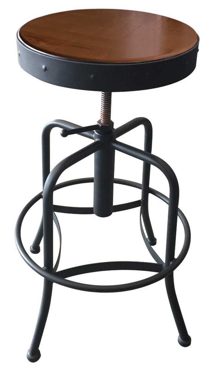 Holland Bar Stool 910 Industrial Adjustable Stool Upholstered Seat 24 - 30"H (HBS - 910 - BS - UP - 24 - 30H) - SchoolOutlet
