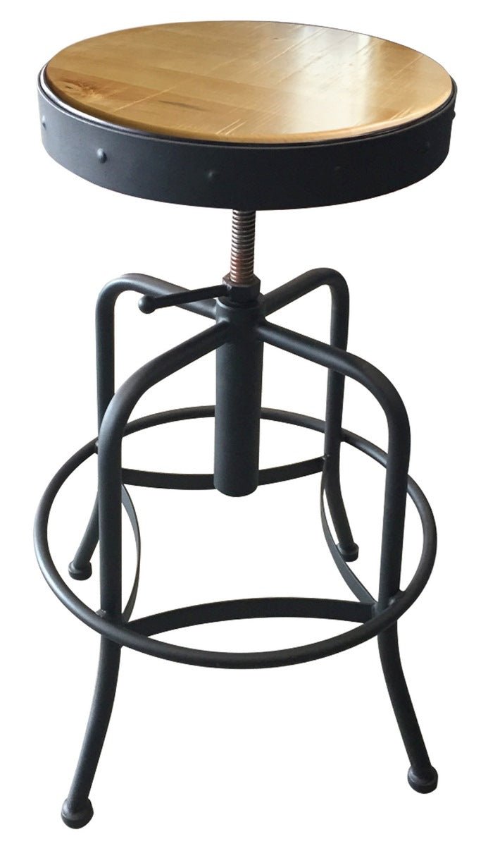 Holland Bar Stool 910 Industrial Adjustable Stool Upholstered Seat 24 - 30"H (HBS - 910 - BS - UP - 24 - 30H) - SchoolOutlet