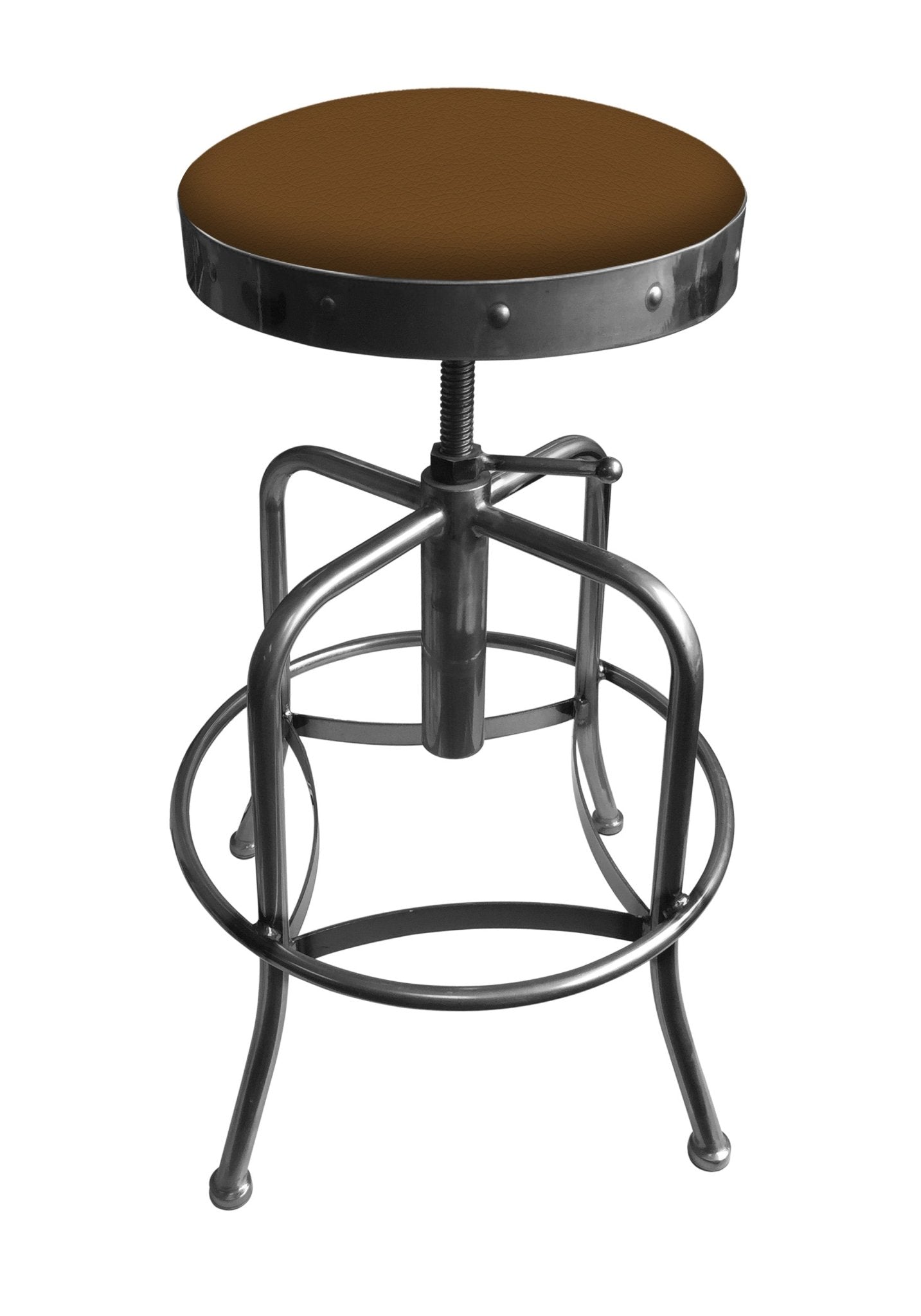 Holland Bar Stool 910 Industrial Adjustable Stool Upholstered Seat 24 - 30"H (HBS - 910 - BS - UP - 24 - 30H) - SchoolOutlet
