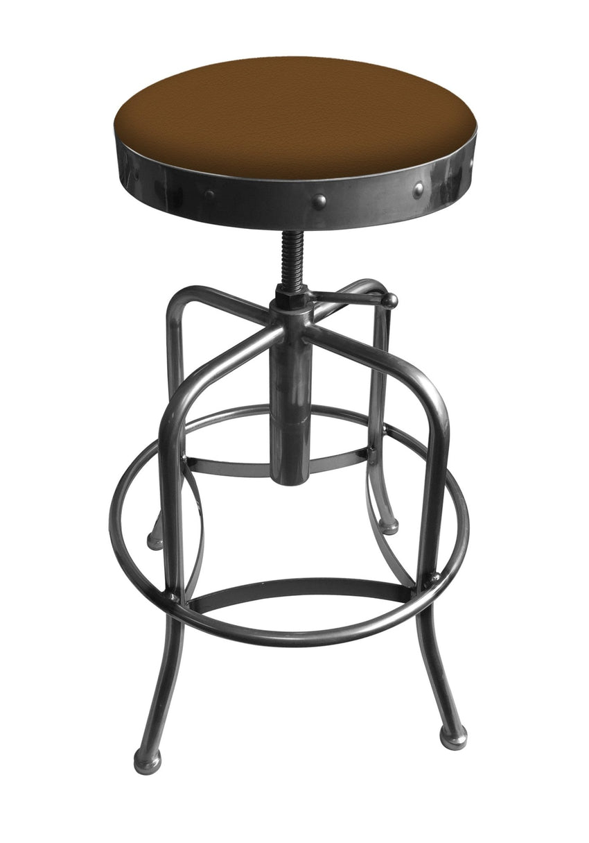 Holland Bar Stool 910 Industrial Adjustable Stool Upholstered Seat 24 - 30"H (HBS - 910 - BS - UP - 24 - 30H) - SchoolOutlet