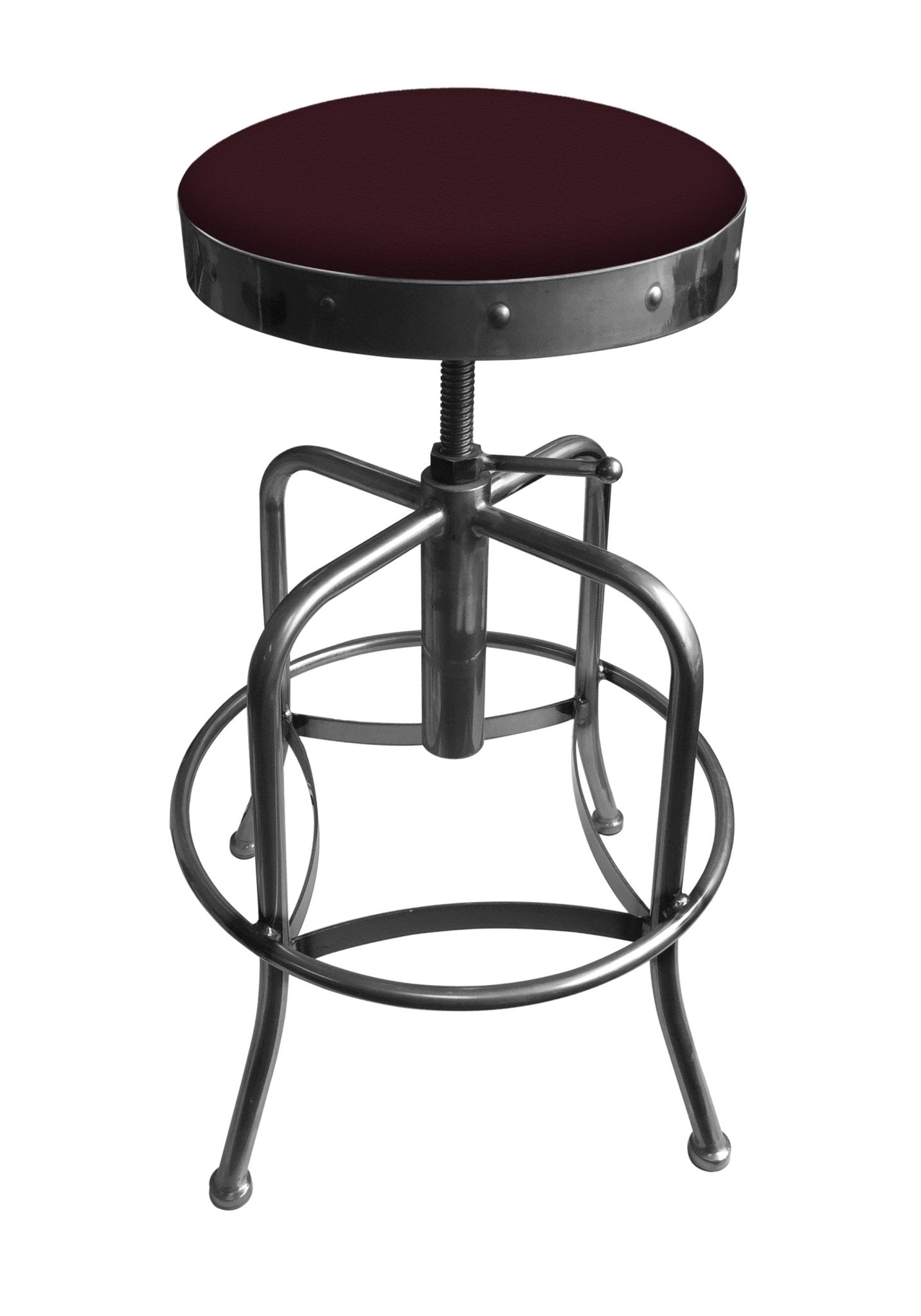Holland Bar Stool 910 Industrial Adjustable Stool Upholstered Seat 24 - 30"H (HBS - 910 - BS - UP - 24 - 30H) - SchoolOutlet