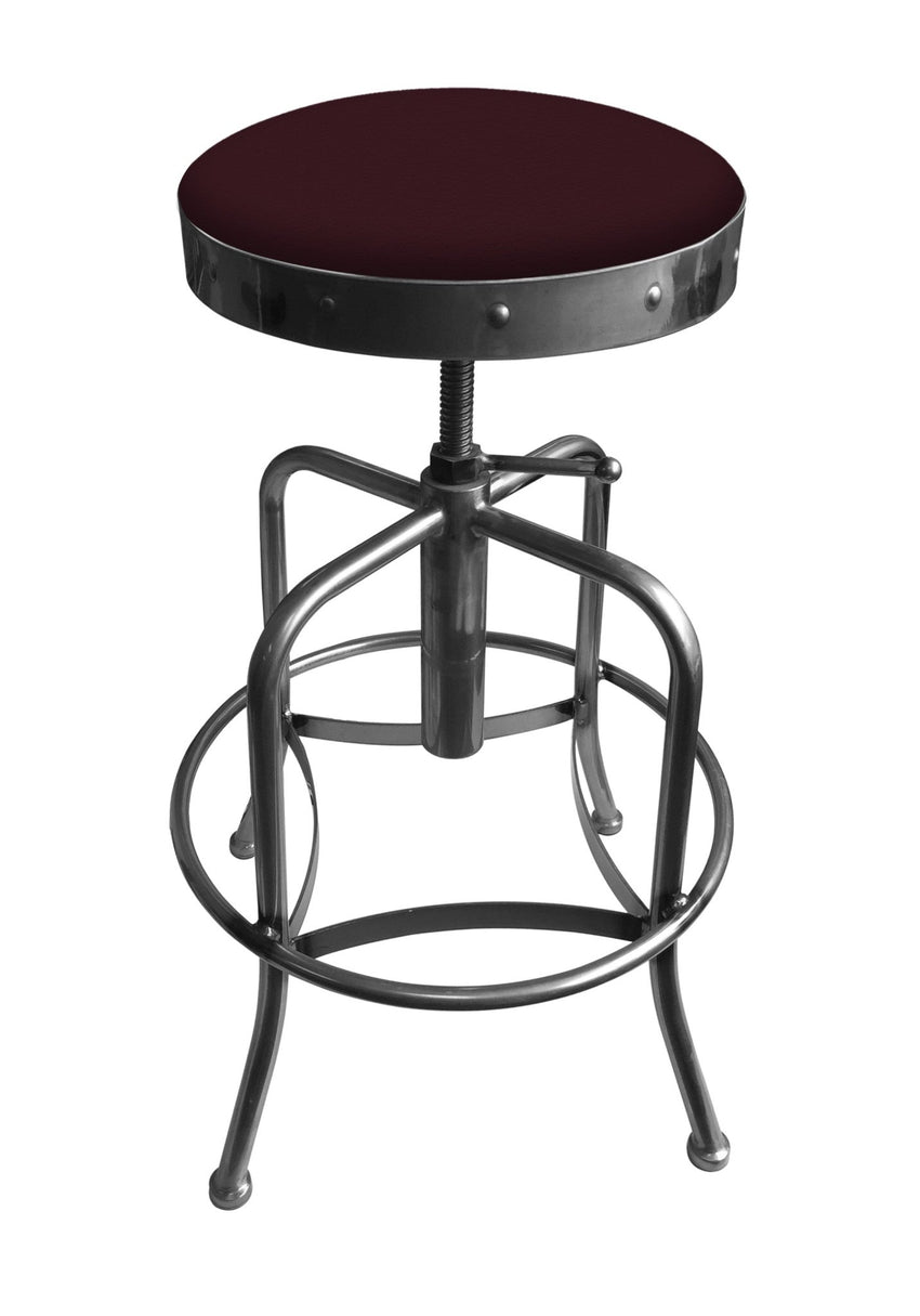 Holland Bar Stool 910 Industrial Adjustable Stool Upholstered Seat 24 - 30"H (HBS - 910 - BS - UP - 24 - 30H) - SchoolOutlet