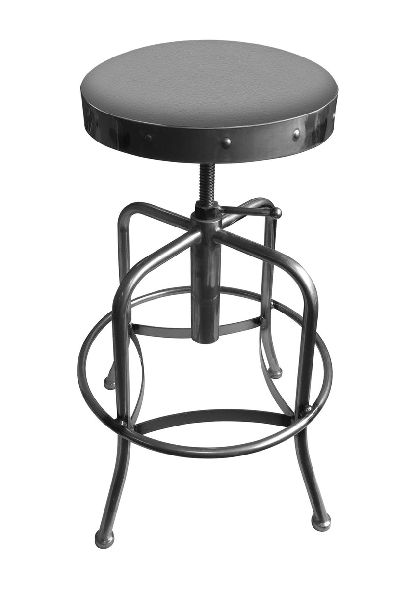 Holland Bar Stool 910 Industrial Adjustable Stool Upholstered Seat 24 - 30"H (HBS - 910 - BS - UP - 24 - 30H) - SchoolOutlet