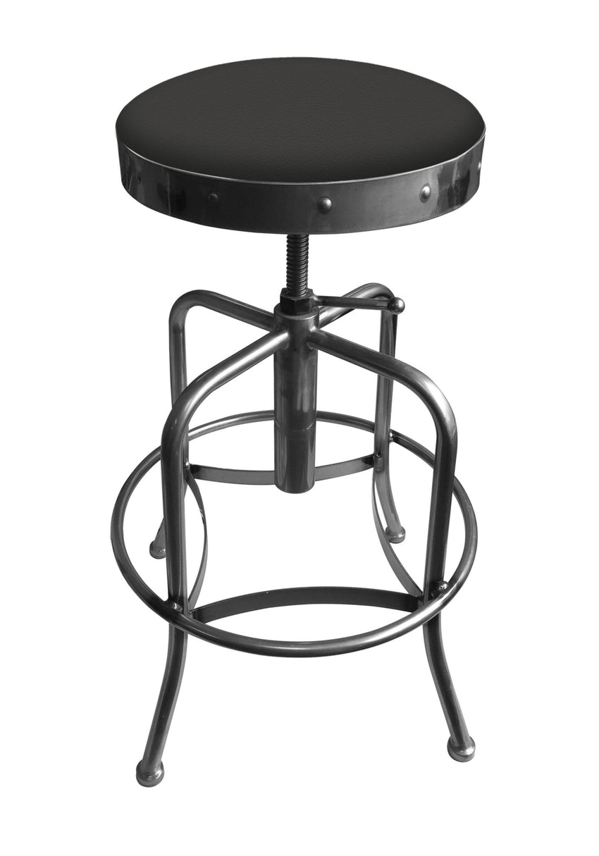 Holland Bar Stool 910 Industrial Adjustable Stool Upholstered Seat 24 - 30"H (HBS - 910 - BS - UP - 24 - 30H) - SchoolOutlet