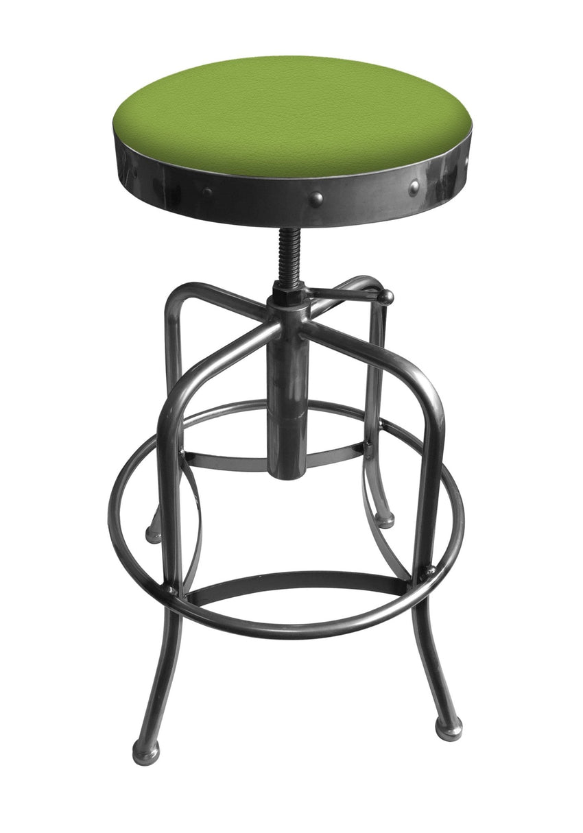 Holland Bar Stool 910 Industrial Adjustable Stool Upholstered Seat 24 - 30"H (HBS - 910 - BS - UP - 24 - 30H) - SchoolOutlet