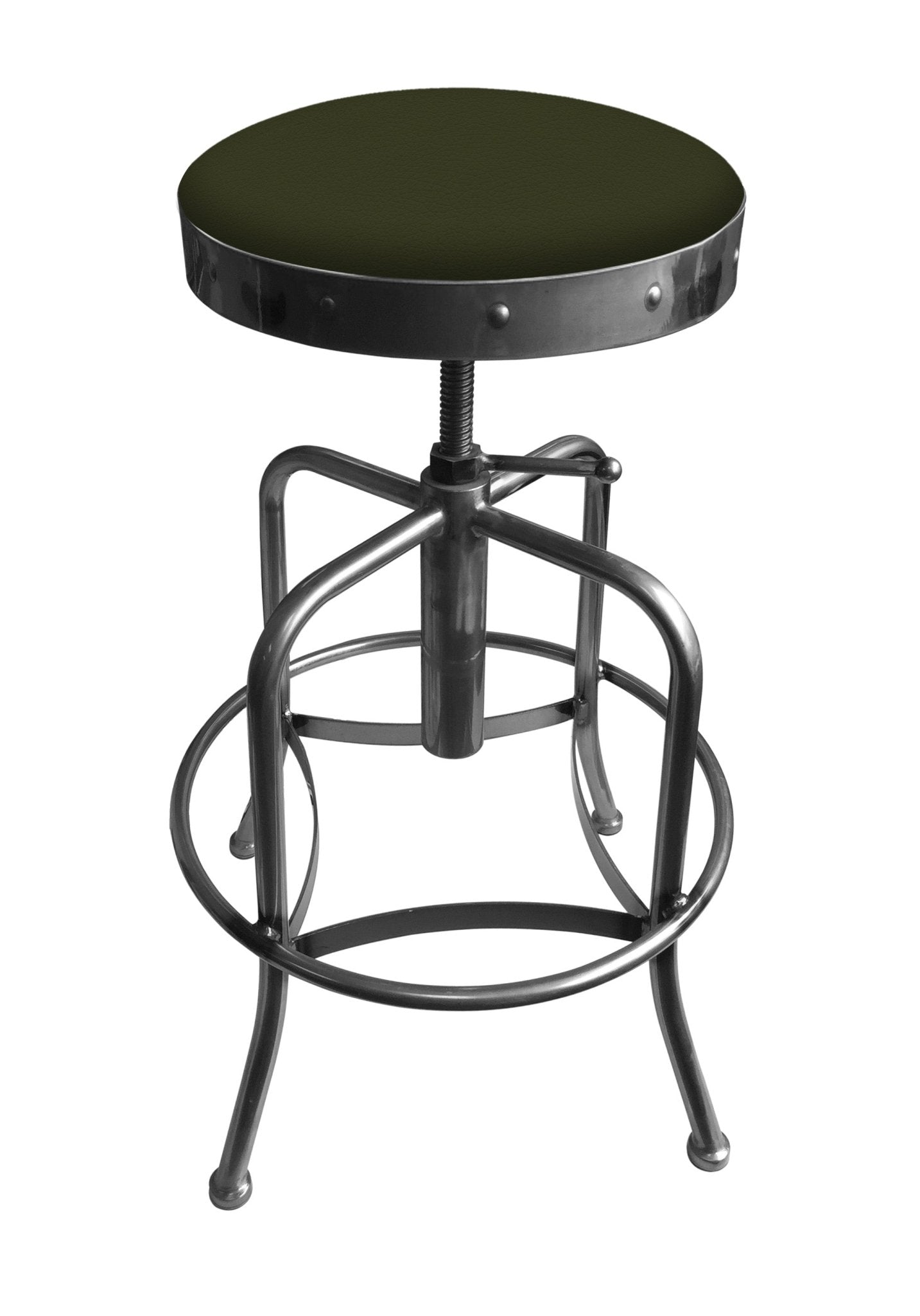 Holland Bar Stool 910 Industrial Adjustable Stool Upholstered Seat 24 - 30"H (HBS - 910 - BS - UP - 24 - 30H) - SchoolOutlet