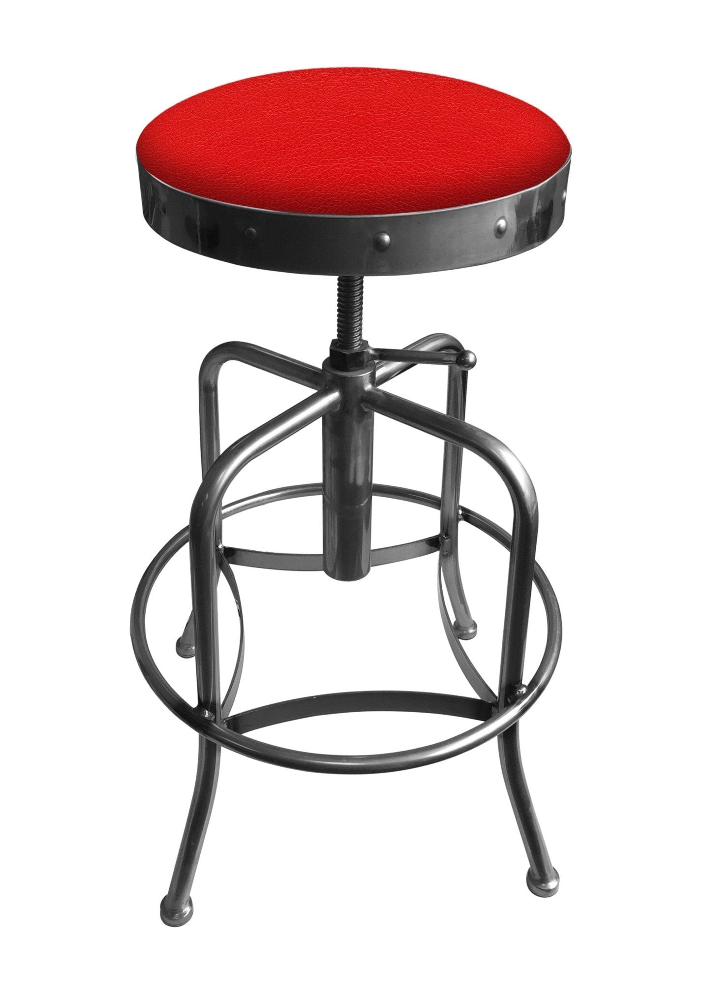 Holland Bar Stool 910 Industrial Adjustable Stool Upholstered Seat 24 - 30"H (HBS - 910 - BS - UP - 24 - 30H) - SchoolOutlet