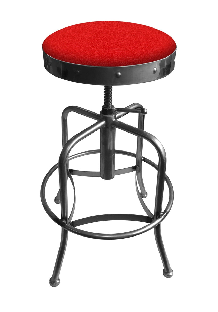 Holland Bar Stool 910 Industrial Adjustable Stool Upholstered Seat 24 - 30"H (HBS - 910 - BS - UP - 24 - 30H) - SchoolOutlet