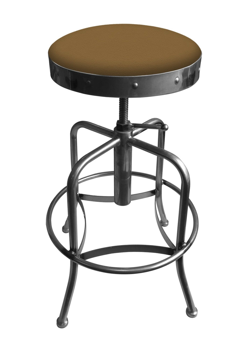 Holland Bar Stool 910 Industrial Adjustable Stool Upholstered Seat 24 - 30"H (HBS - 910 - BS - UP - 24 - 30H) - SchoolOutlet