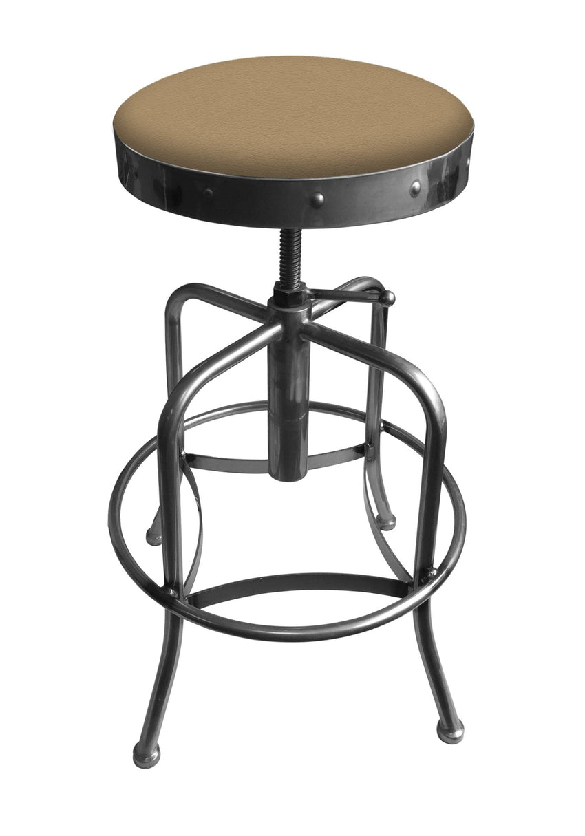 Holland Bar Stool 910 Industrial Adjustable Stool Upholstered Seat 24 - 30"H (HBS - 910 - BS - UP - 24 - 30H) - SchoolOutlet