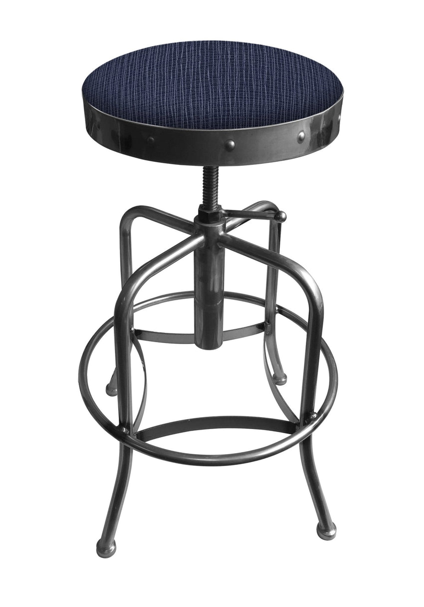 Holland Bar Stool 910 Industrial Adjustable Stool Upholstered Seat 24 - 30"H (HBS - 910 - BS - UP - 24 - 30H) - SchoolOutlet