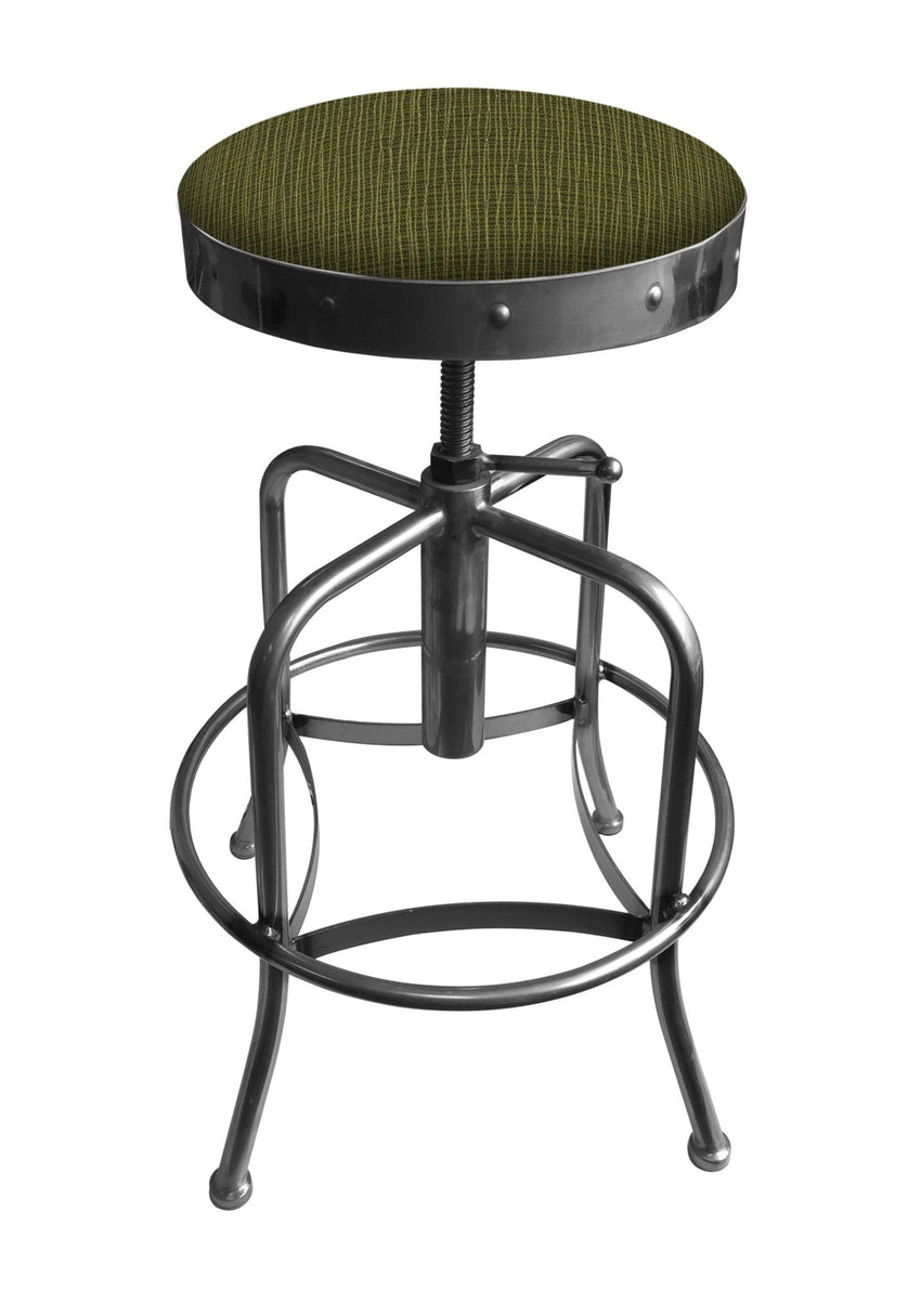 Holland Bar Stool 910 Industrial Adjustable Stool Upholstered Seat 24 - 30"H (HBS - 910 - BS - UP - 24 - 30H) - SchoolOutlet