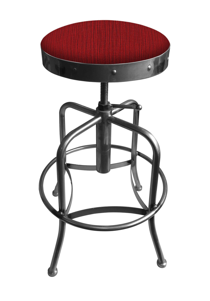 Holland Bar Stool 910 Industrial Adjustable Stool Upholstered Seat 24 - 30"H (HBS - 910 - BS - UP - 24 - 30H) - SchoolOutlet