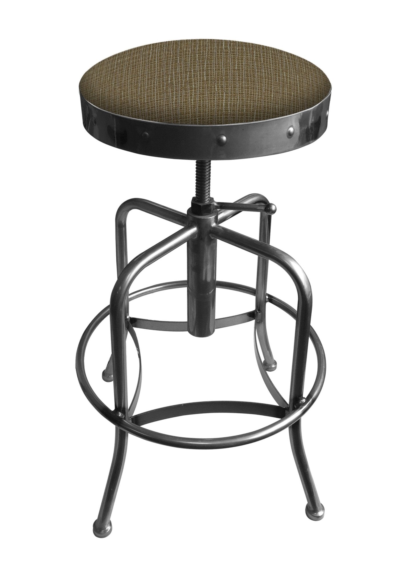 Holland Bar Stool 910 Industrial Adjustable Stool Upholstered Seat 24 - 30"H (HBS - 910 - BS - UP - 24 - 30H) - SchoolOutlet