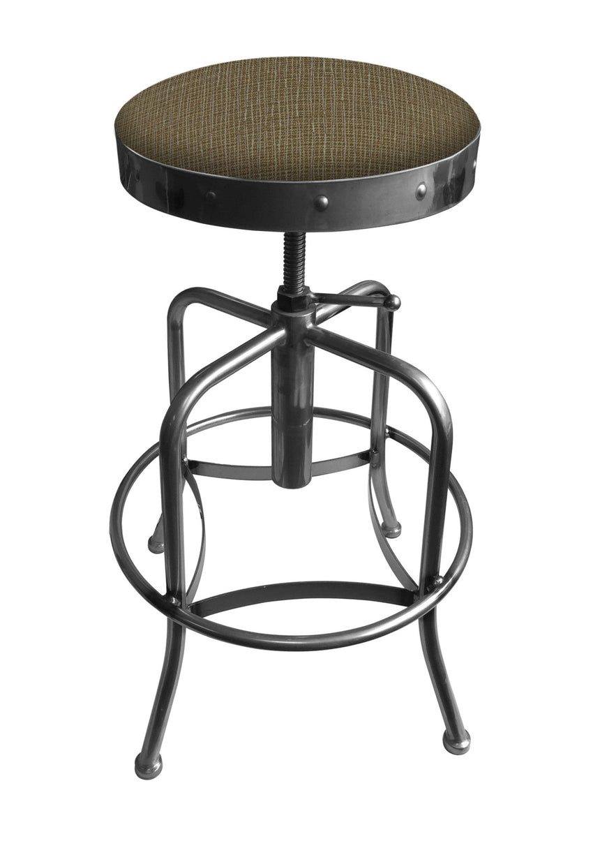 Holland Bar Stool 910 Industrial Adjustable Stool Upholstered Seat 24 - 30"H (HBS - 910 - BS - UP - 24 - 30H) - SchoolOutlet
